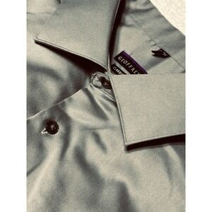 Geoffrey Beene Mens Button Up Shirt Gray 17.5 - 36/37 No Iron Long Sleeve